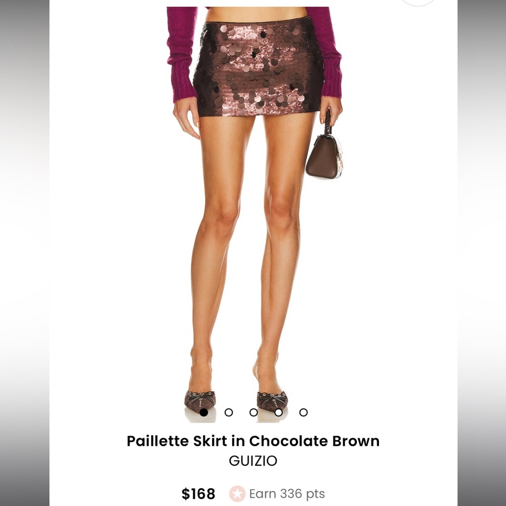Danielle Guizio Chocolate Brown Sequin Mini Skirt